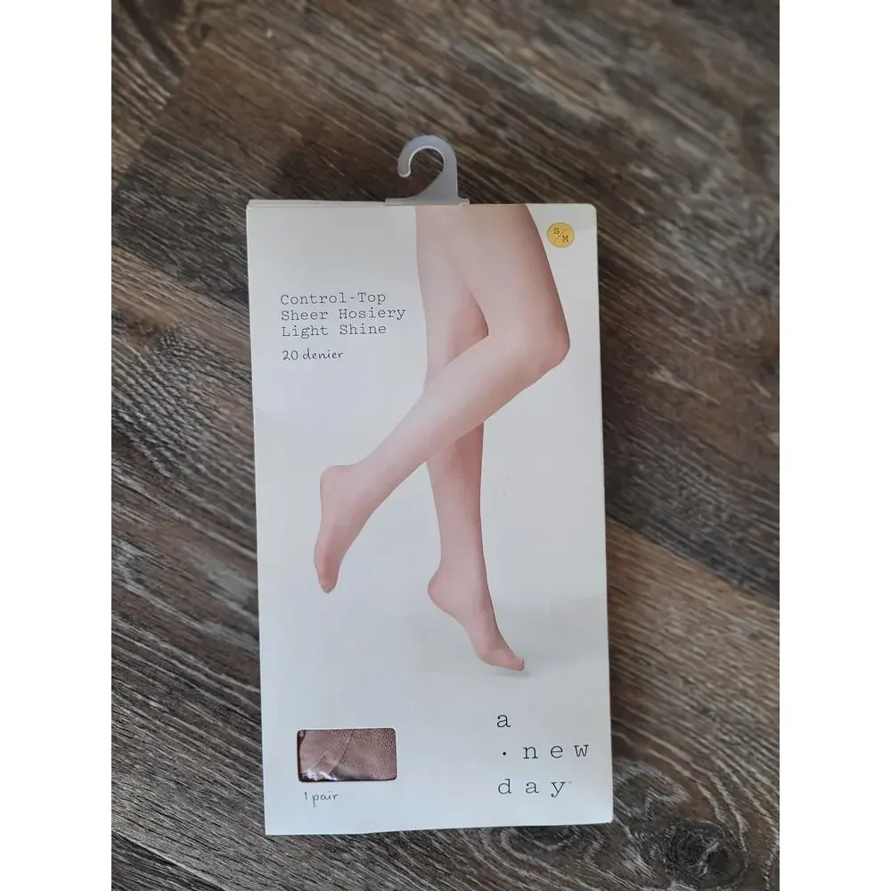 A New Day Sheer Hosiery Control Top Women's Small/Medium Stockings #17